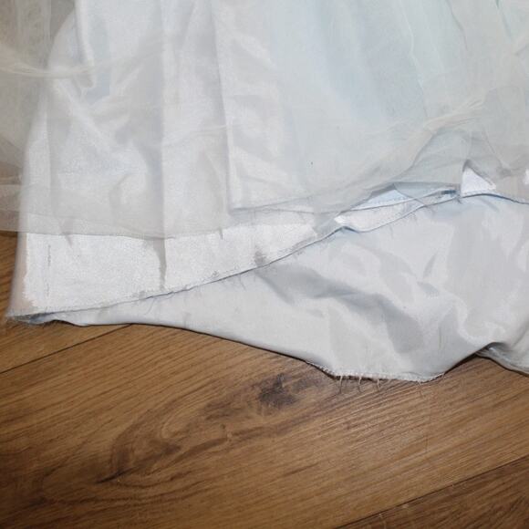 Mac Duggal Ice Blue Beaded Crop Top Gown Size 8 Formal Prom Dress - Picture 9 of 11